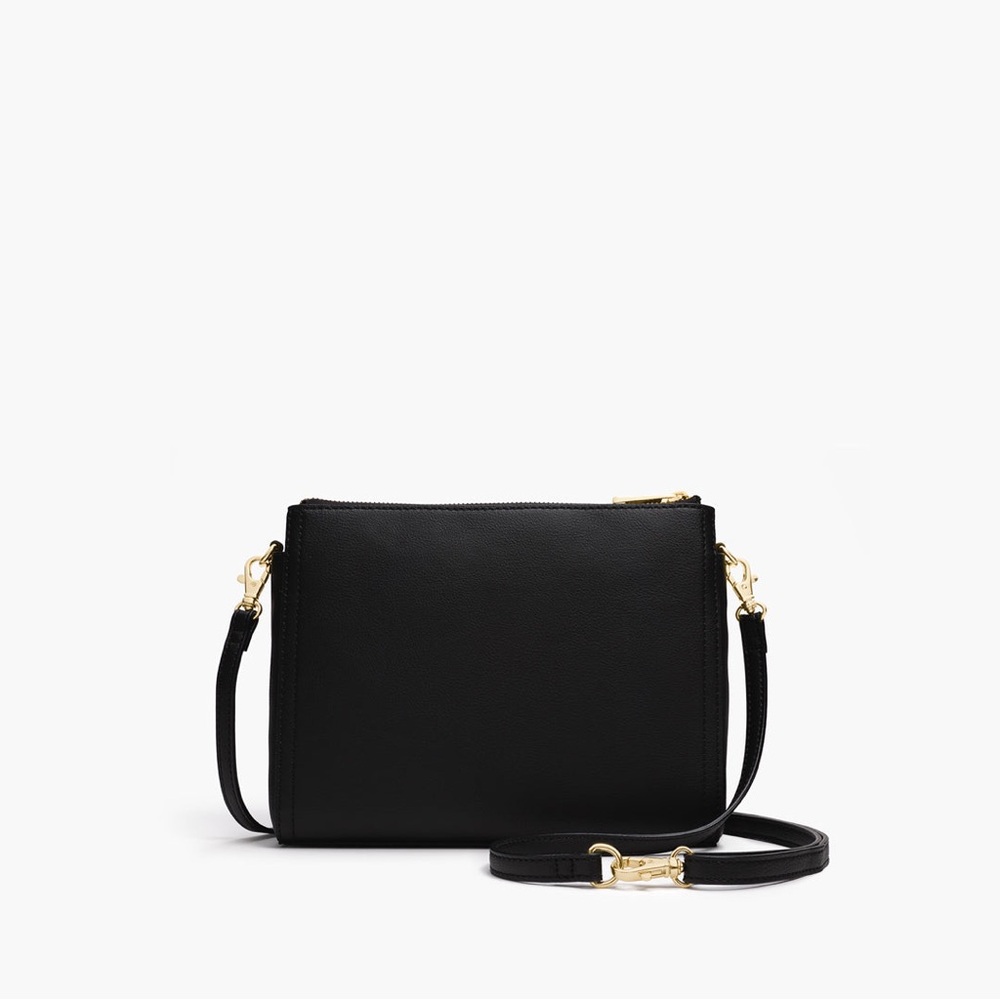Lo & Sons The Pearl, black cactus leather crossbody bag